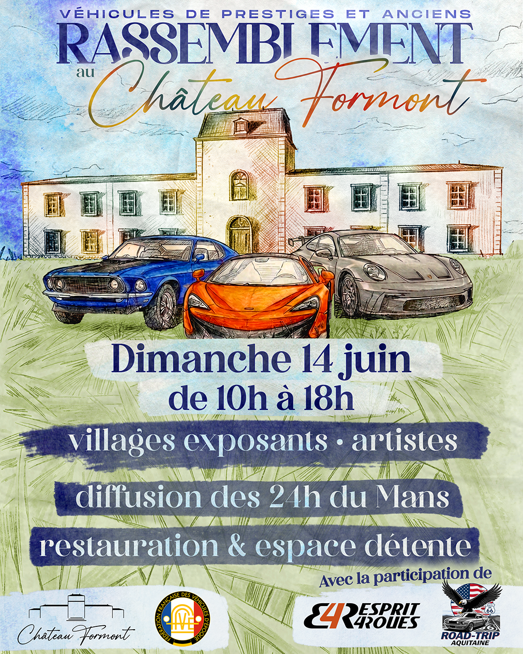 Château Formont Ambarès-et-Lagrave exposition voiture rassemblement