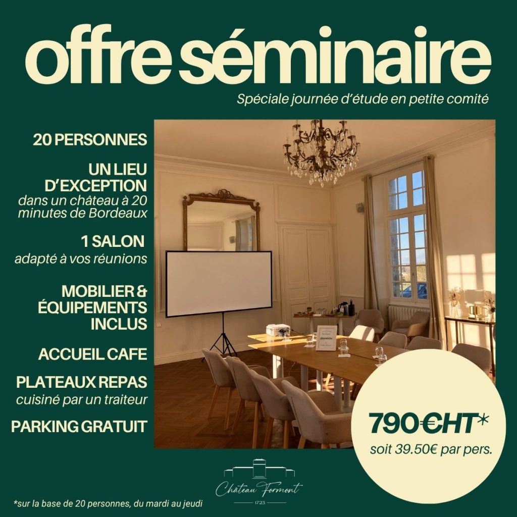 Proche de bordeaux - réunion pour petite équipe - petit comité - cadre verdoyant - formule clé-en-main